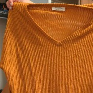 Women's large zenana long sleeve waffle knit shirt Size Oversized Fit